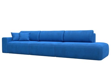 Прямой диван Лига-036 Модерн Лонг, Голубой (велюр) в Элисте