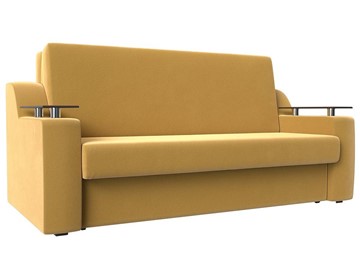 Прямой диван Сенатор Аккордеон 160, Желтый (Микровельвет) в Элисте