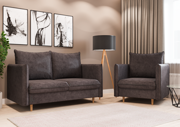 Комплект мебели диван и кресло Гримма графит в Элисте