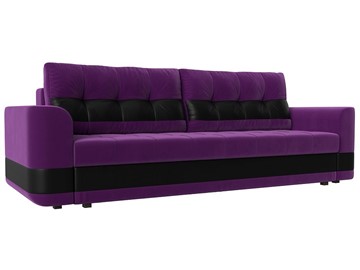 Прямой диван Честер, Фиолетовый/черный (вельвет/экокожа) в Элисте