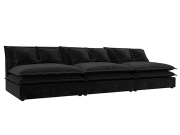 Прямой диван Лига-040 Лонг, Черный (Велюр) в Элисте