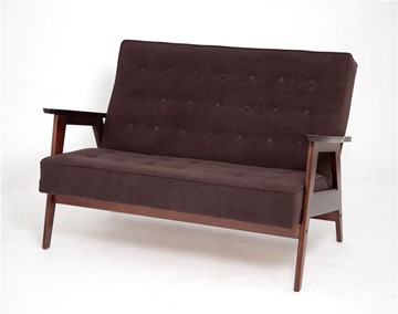 Прямой диван Элевуд Ретро, двухместный (темный тон / RS32 - коричневый) в Элисте