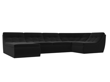 Модульный раскладной диван Холидей, Черный (микровельвет) в Элисте