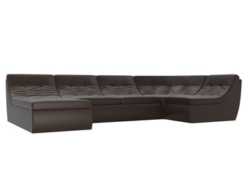 Модульный П-образный диван Холидей, Коричневый (экокожа) в Элисте