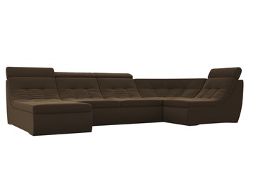 Большой модульный диван Холидей люкс, Коричневый (микровельвет) в Элисте