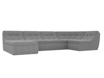 Модульный П-образный диван Холидей, Серый (рогожка) в Элисте
