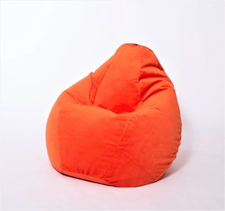 Кресло-мешок Груша большое, велюр однотон, оранжевое в Элисте