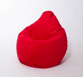Кресло-мешок Груша большое, велюр однотон, красное в Элисте