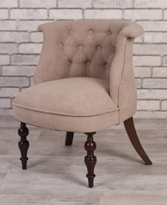 Кресло Элевуд Бархат (темно-бежевый/темно-коричневый) в Элисте