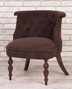 Кресло Элевуд Бархат (темно-коричневый/темно-коричневый) в Элисте