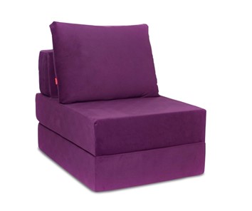 Кресло бескаркасное КлассМебель Окта, велюр фиолетовый в Элисте