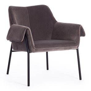 Кресло BESS (mod. 0179471) металл/вельвет, 70х71х75 см, серо-коричневый S108 (84 Brown)/черный в Элисте