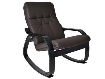 Мягкое кресло Сайма (экокожа шоколад, каркас венге структура) в Элисте