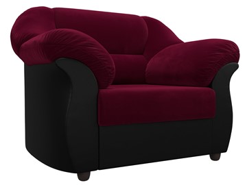 Кресло для отдыха Карнелла, Бордовый/Черный (микровельвет/экокожа) в Элисте