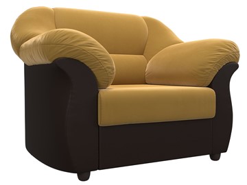 Мягкое кресло Карнелла, Желтый/Черный (микровельвет/экокожа) в Элисте