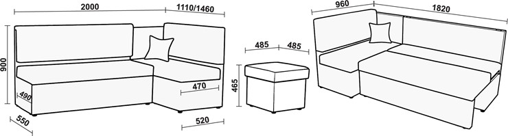Кухонный диван Нео КМ 3 с механизмом 2000*1110 в Элисте - изображение 20