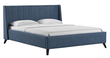 Кровать с механизмом 2-спальная Мелисса 160,арт. Тори 83 велюр (серо-синий) + кроватное дно в Элисте