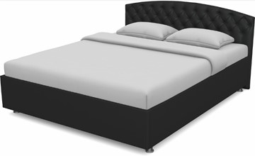 Кровать полутороспальная Пальмира 1400 с основанием (Nitro Black) в Элисте