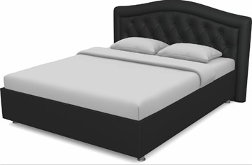 Кровать Луиза 1400 с основанием (Nitro Black) в Элисте
