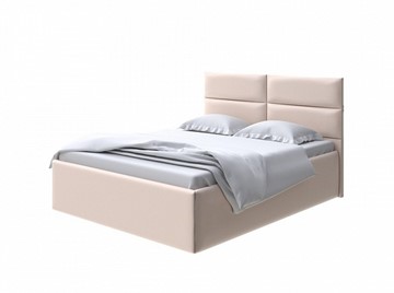 Кровать двухспальная Clever 200х200 без кроватного основания Экокожа (Бежевый перламутр) в Элисте