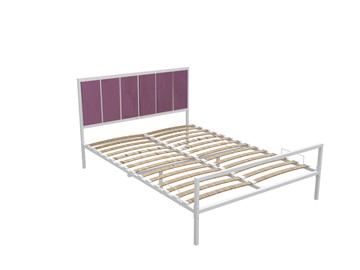Двуспальная кровать Малахит люкс с ортопедическим основанием 1600x2000 (Белый муар) в Элисте