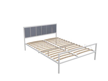 Двуспальная кровать Малахит с ортопедическим основанием 1600x2000 (Белый муар) в Элисте