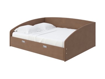 Двуспальная кровать Bono 160х200, Велюр (Forest 514 Светло-коричневый) в Элисте