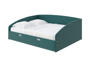 Кровать в спальню Bono 160х200, Велюр (Forest 560 Морская волна) в Элисте