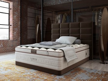 Кровать в спальню Chocolate Compact/Basement 180х200, Микровелюр (Manhattan Лесной каштан) в Элисте