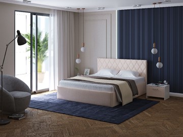 Двуспальная кровать Fresco Plus 160х200, Велюр (Ultra Суфле) в Элисте