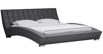 Двуспальная кровать Оливия 180 арт. Марика 485 к/з (серый) с основанием в Элисте