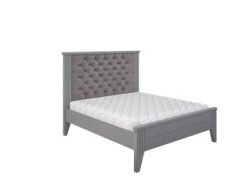 Кровать 2-спальная с каретной стяжкой Боринское Верона 1400, Серый в Элисте
