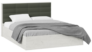 Кровать спальная с подъемным механизмом Агата тип 1 (Дуб крафт белый, Велюр Серый) в Элисте