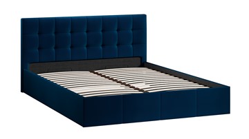 Кровать 2-спальная с подъемным механизмом Эмма с заглушиной (Велюр Confetti Blue) в Элисте