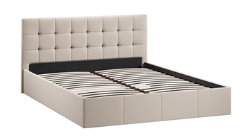 Кровать 2-спальная с подъемным механизмом Эмма с заглушиной (Велюр Confetti Cream) в Элисте