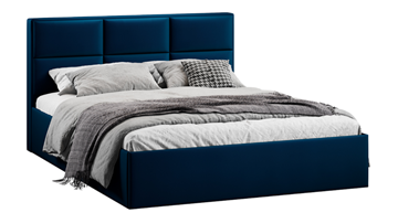 Кровать спальная с подъемным механизмом с заглушиной Стелла тип 1 (Велюр Confetti Blue) в Элисте