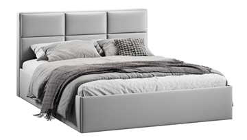 Кровать двуспальная с подъемным механизмом с заглушиной Стелла тип 1 (Велюр Confetti Silver) в Элисте