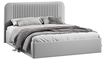 Кровать спальная с подъемным механизмом с заглушиной Тиффани тип 1 (Микровелюр Confetti Silver) в Элисте