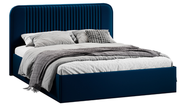 Кровать с мягкой спинкой Тиффани тип 1 (Микровелюр Confetti Blue) в Элисте