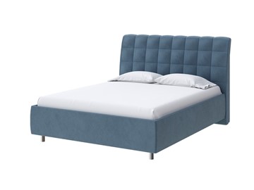 Двуспальная кровать Volumo 180х200, Велюр (Monopoly Прованский синий (792)) в Элисте