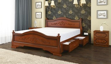 Кровать с выкатными ящиками Карина-1 (Орех) 160х200 в Элисте