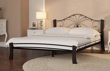 Кровать полуторная Фортуна 4 Лайт, 1400, черный/шоколад в Элисте