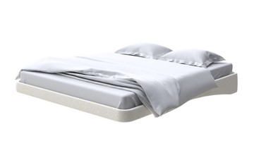 Парящая кровать 2-спальная 160х200, Искусственная шерсть (Лама Бежевый) в Элисте