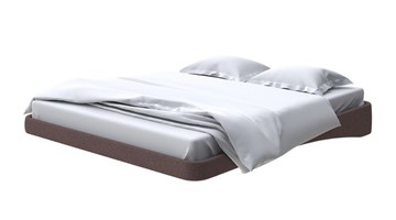 Кровать двуспальная парящая 160х200, Искусственная шерсть (Лама Шоколад) в Элисте