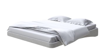 Парящая кровать 2-спальная 180х200, Искусственная шерсть (Лама Светло-серый) в Элисте