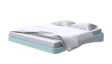 Парящая кровать 2-спальная 180х200, Велюр (Scandi Cotton 20 Голубой Лед) в Элисте
