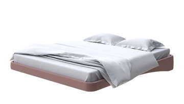 Парящая кровать 2-спальная 200х200, Экокожа (Молочный шоколад) в Элисте