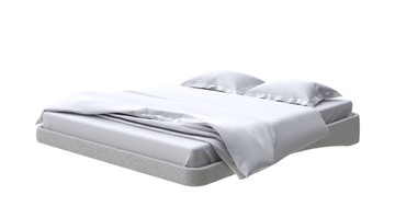 Кровать двуспальная парящая 200х200, Искусственная шерсть (Лама Светло-серый) в Элисте