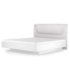 Кровать с мягким изголовьем Марсель-11 (Белый, ткань Catania white) 1400 в Элисте