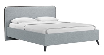 Кровать с механизмом Миа, 160 Bravo grey (серый) / кант Лайт 10 Велюр (коричневый) + кроватное дно в Элисте